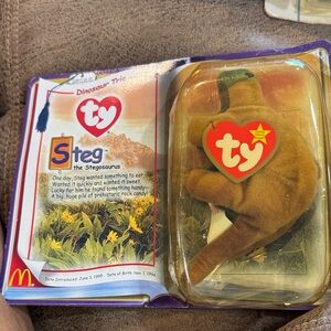 Ty Steg Dinosaur Plush with Red Tag